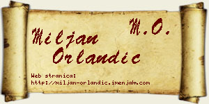 Miljan Orlandić vizit kartica